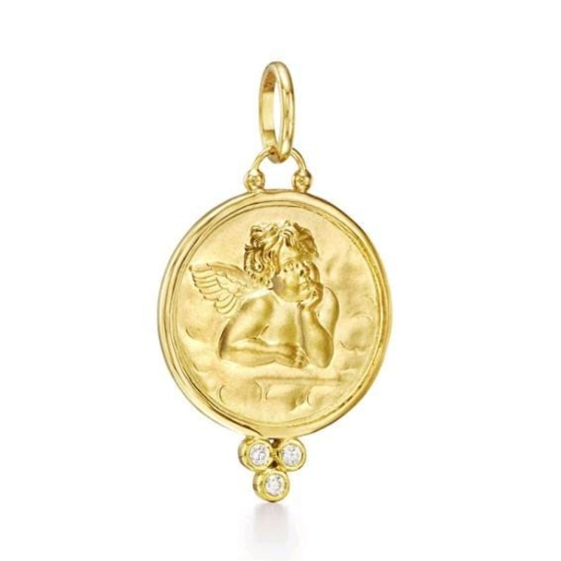 Temple St. Clair 18K Yellow Gold Angel Pendant