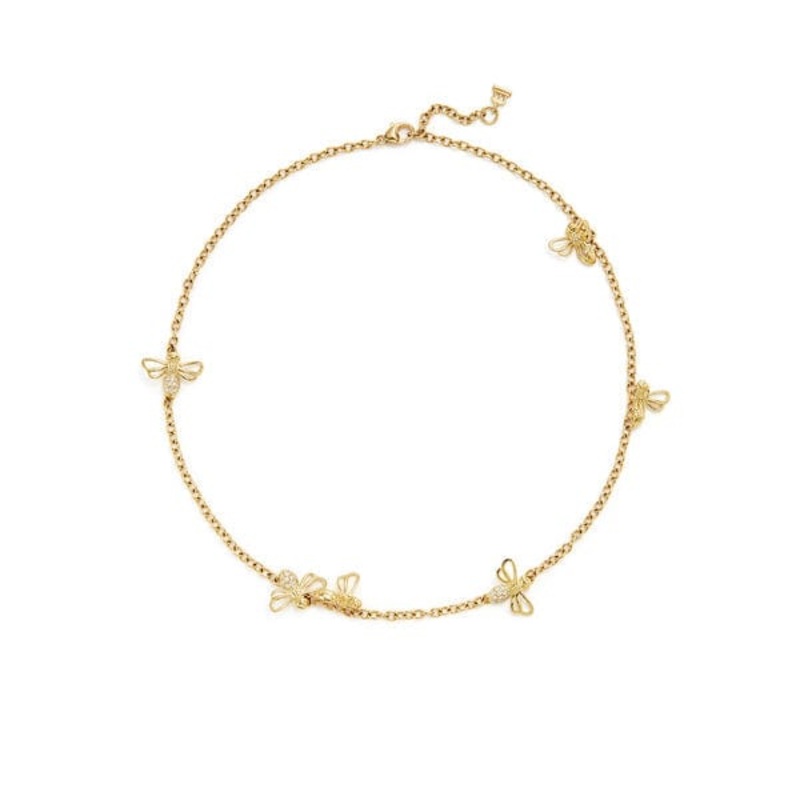Temple St. Clair 18K Yellow Gold Diamond Bee Station Necklace