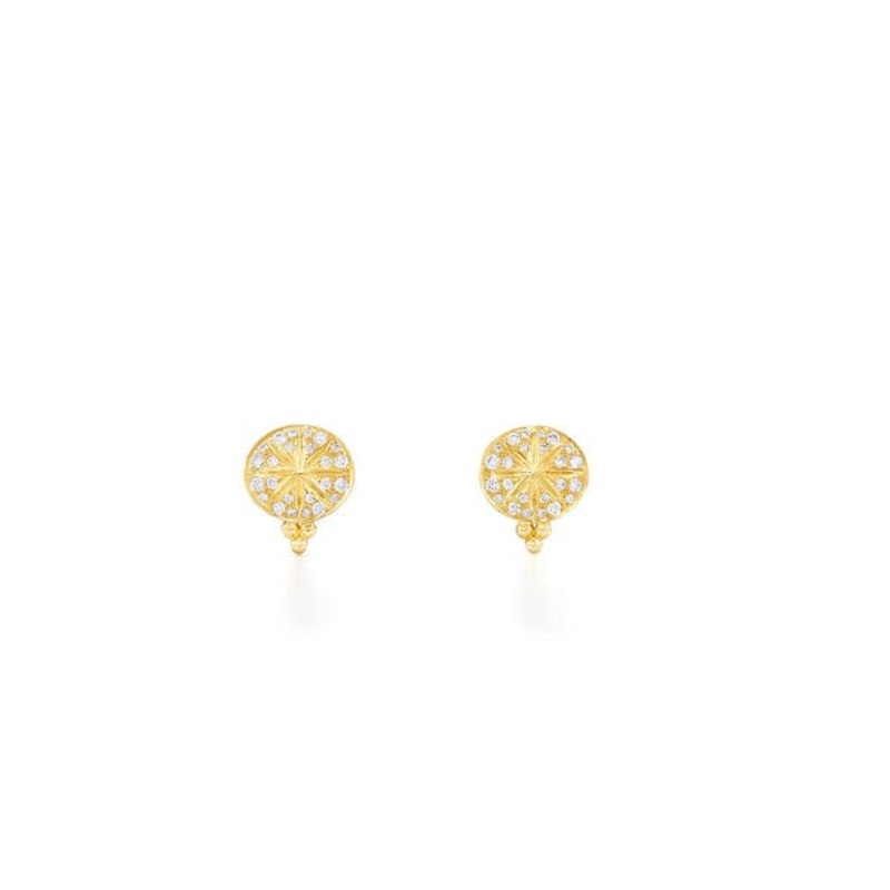 Temple St. Clair 18K Yellow Gold Sorcerer Diamond Stud Earrings