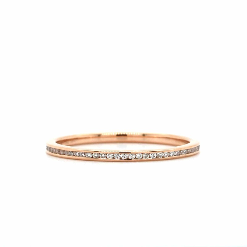 18K Rose Gold Channel Set Diamond Band