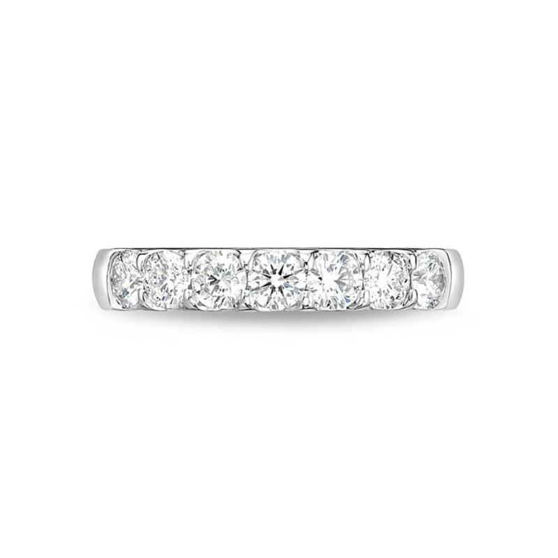 18K White Gold 7 Stone Diamond Wedding Band