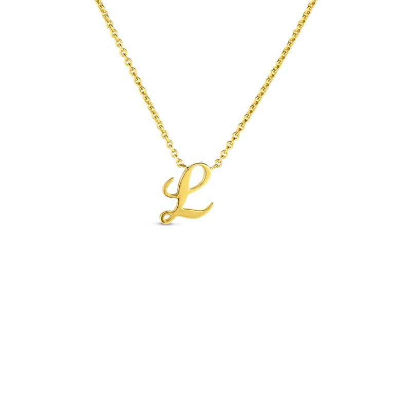 Roberto Coin 18K Yellow Gold Script Letter “L” Pendant Necklace