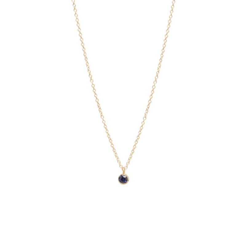 Zoe Chicco 14K Yellow Gold Bezel Set Sapphire Pendant