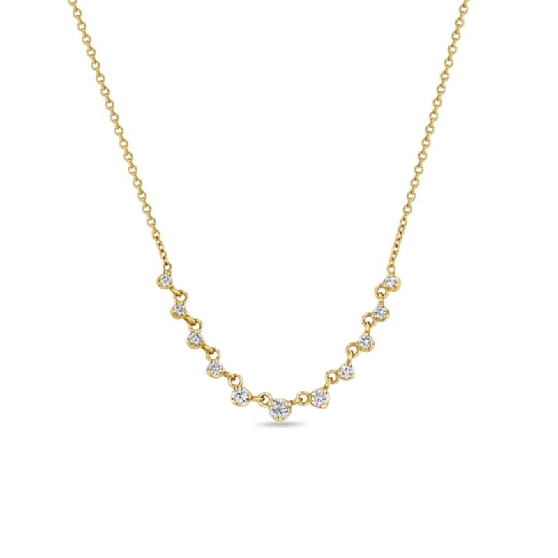 Zoe Chicco 14K Yellow Gold Graduated Diamond Necklace