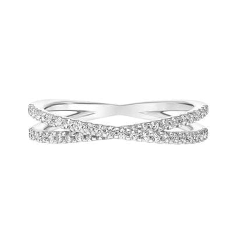 18K White Gold 2 Row Twist Diamond Band