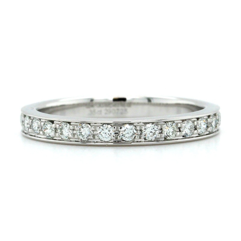 18K White Gold Bead Set 16 Stone Diamond Band