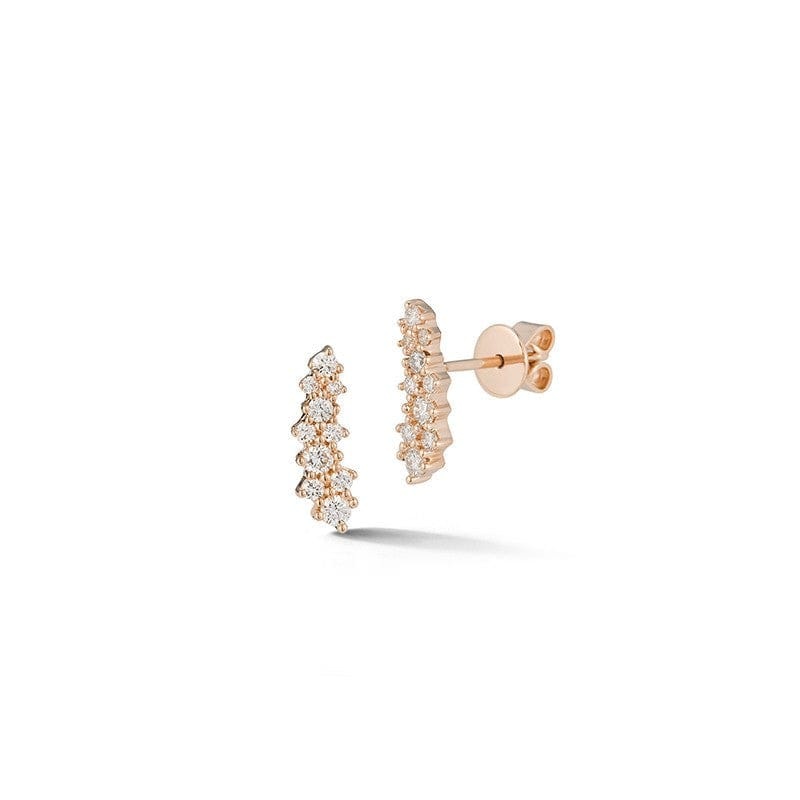 14K Rose Gold Diamond Climber Earrings