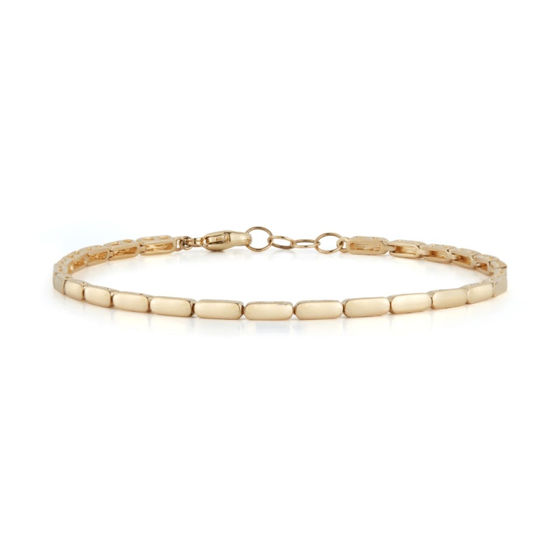 14K Yellow Gold Bar Link Bracelet