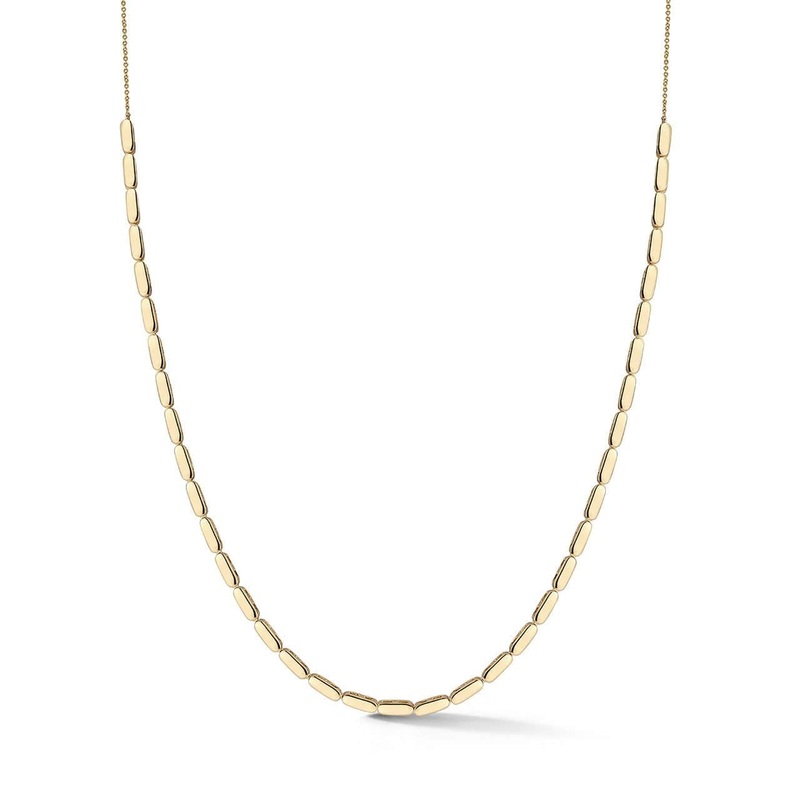 14K Yellow Gold Bar Station Necklace
