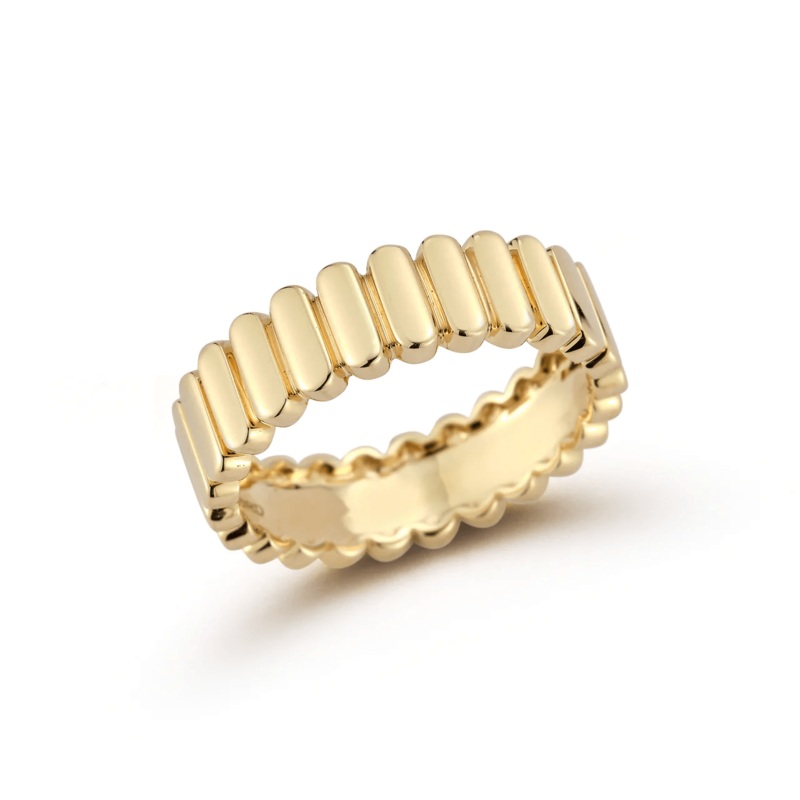 14K Yellow Gold Vertical Bar Ring