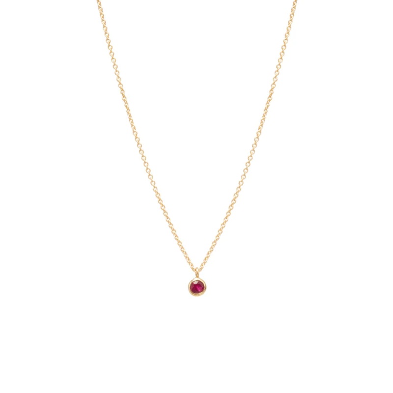 Zoe Chicco 14K Yellow Gold Bezel Set Ruby Sapphire Pendant