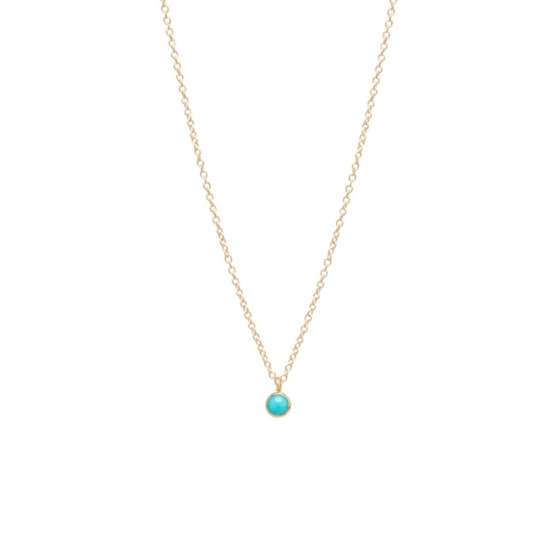 Zoe Chicco 14K Yellow Gold Bezel Set Turquoise Pendant