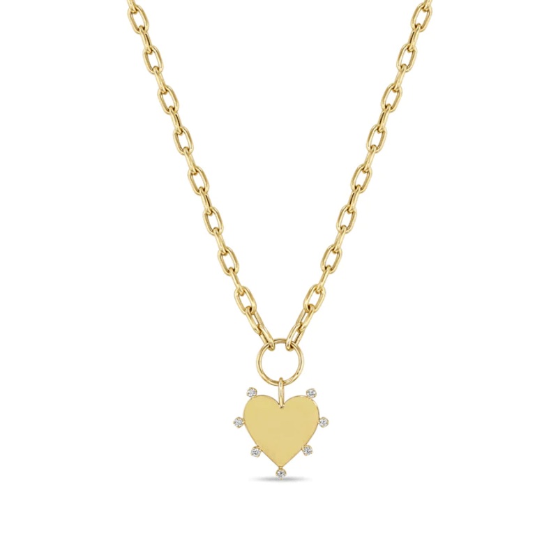 Zoe Chicco 14K Yellow Gold Heart Diamond Pendant