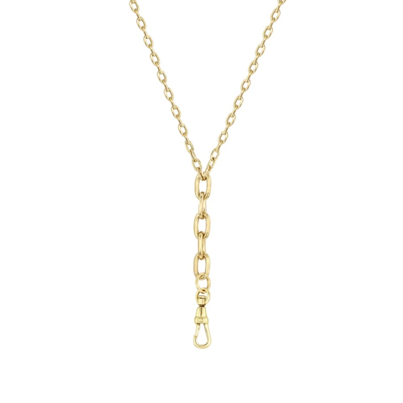 Zoe Chicco 14K Yellow Gold Oval Link Charm Holder Chain