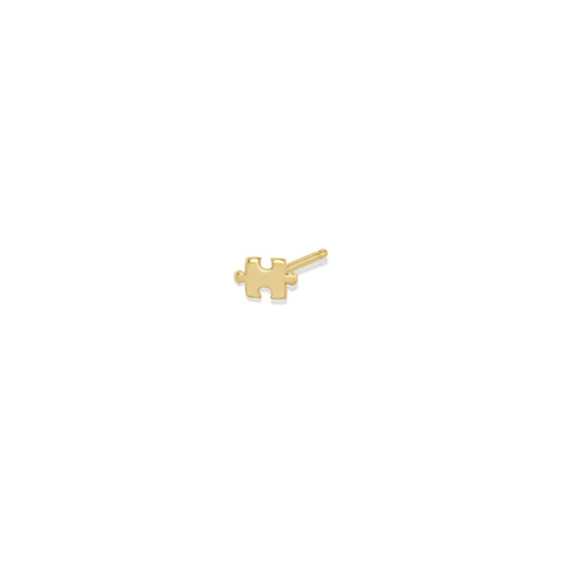 Zoe Chicco 14K Yellow Gold Puzzle Stud Earring