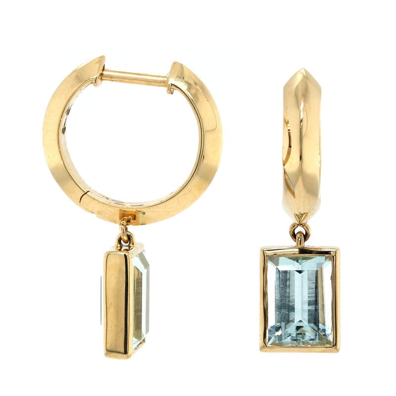 Sorellina 18K Yellow Gold Nomad Huggies With Green Beryl