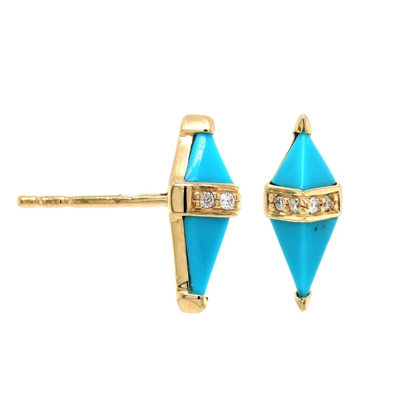 Sorellina Turquoise and Diamond Pietra Studs