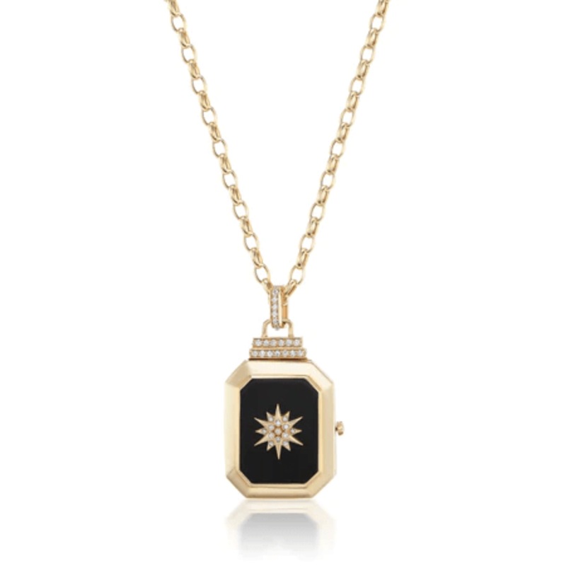 Sorellina 18K Yellow Gold Le Stelle Star Onyx Locket