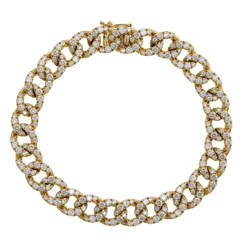 Zydo 18K Yellow Gold Diamond Curb Link Bracelet