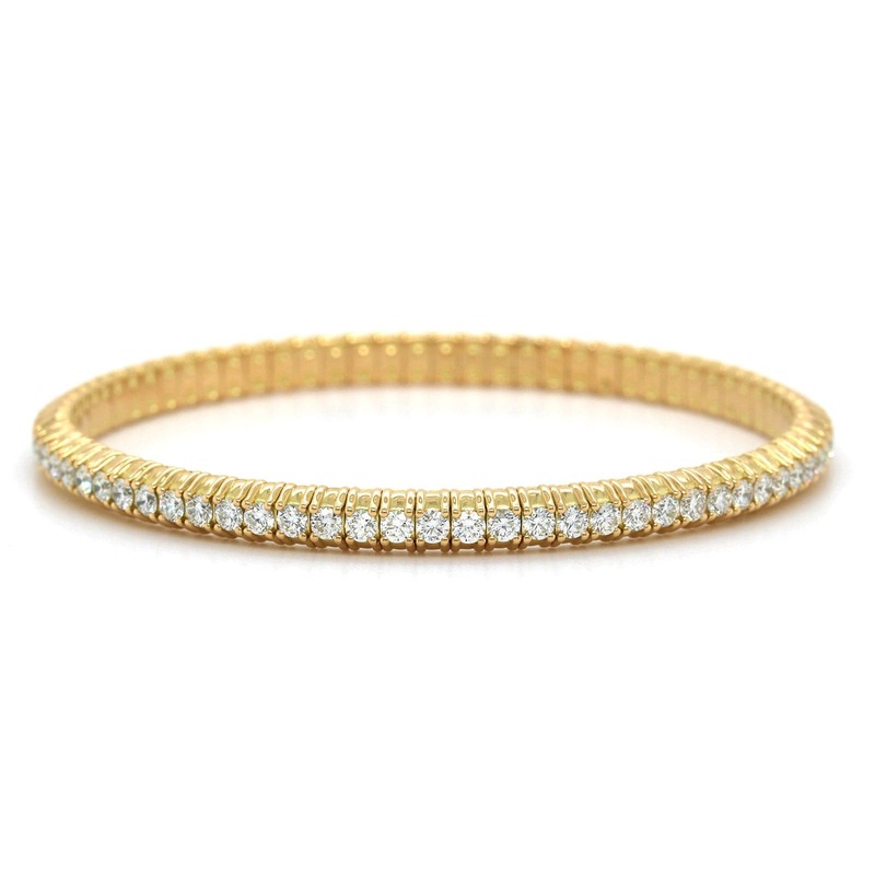 Zydo 18K Yellow Gold Diamond Stretch Bracelet