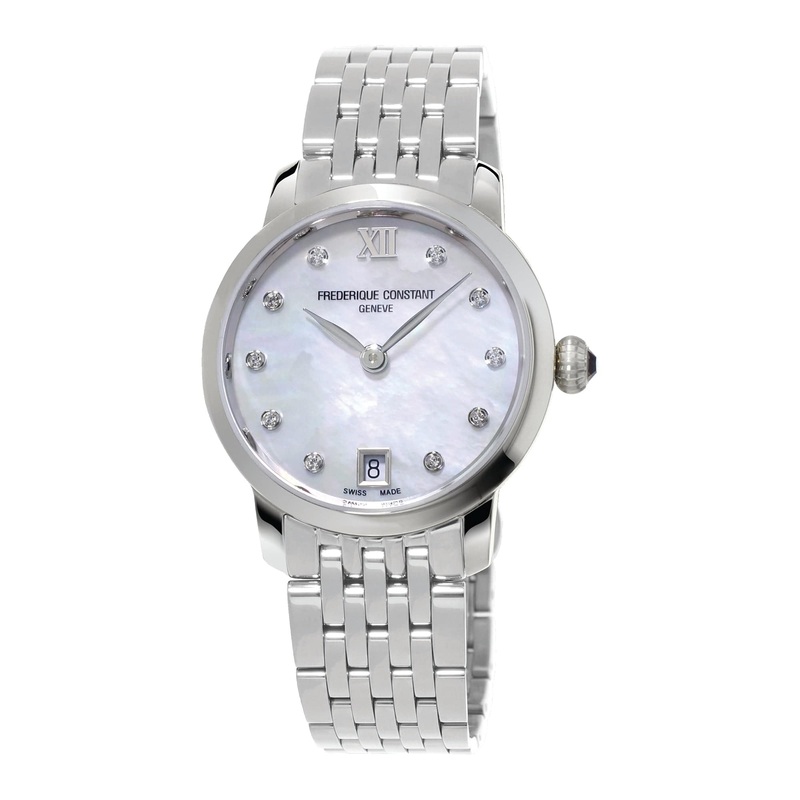 Frederique Constant Slim Line Quartz Rose Gold Plate And Stainless Steel FC-220MPWD1S26B