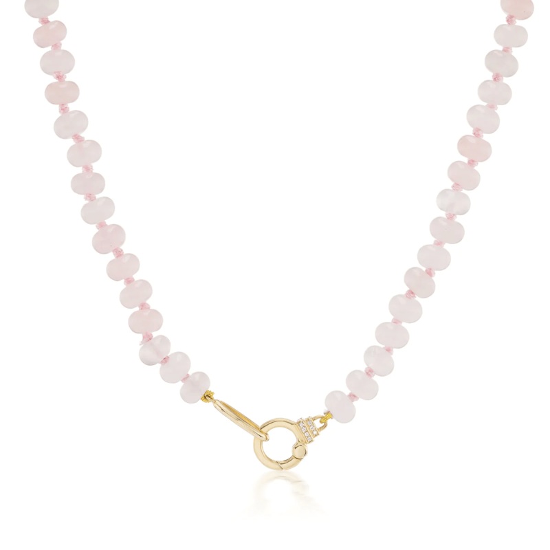 Sorellina 18K Yellow Gold Rose Quartz Beaded Necklace