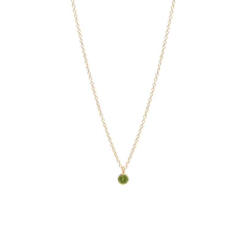 Zoe Chicco 14K Yellow Gold Bezel Set Peridot Pendant