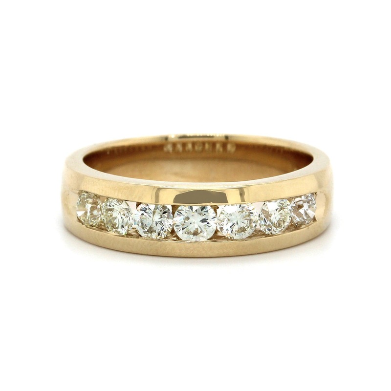 14K Yellow Gold Channel Set Diamond Band