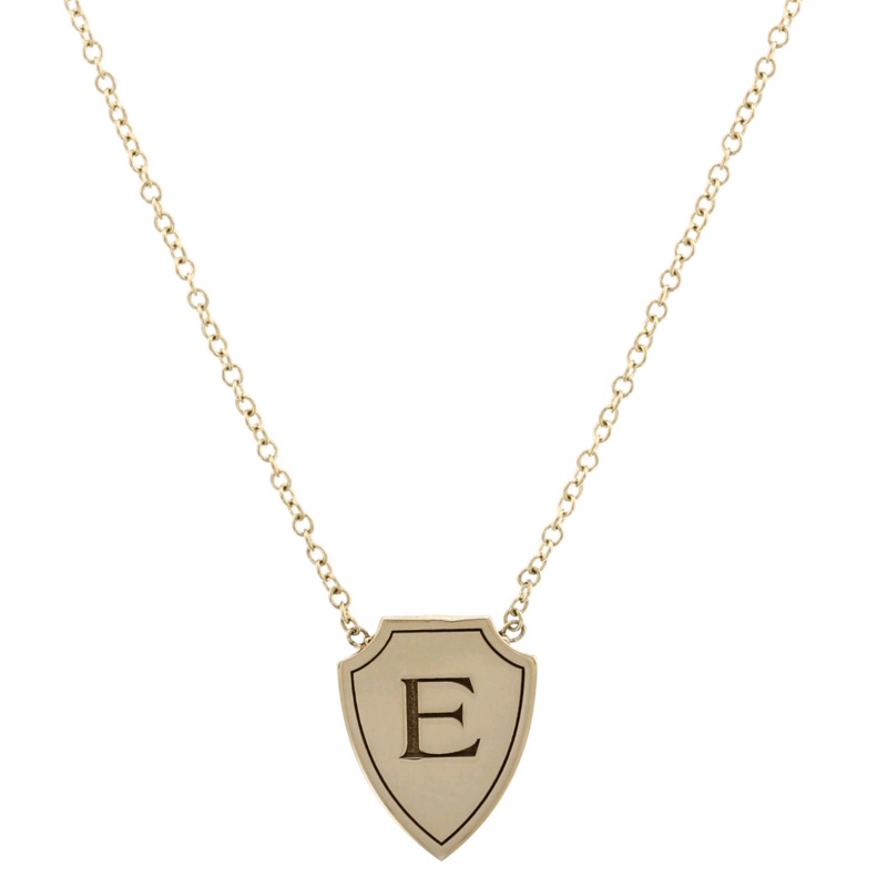 Zoe Chicco 14K Yellow Gold Initial Shield Necklace