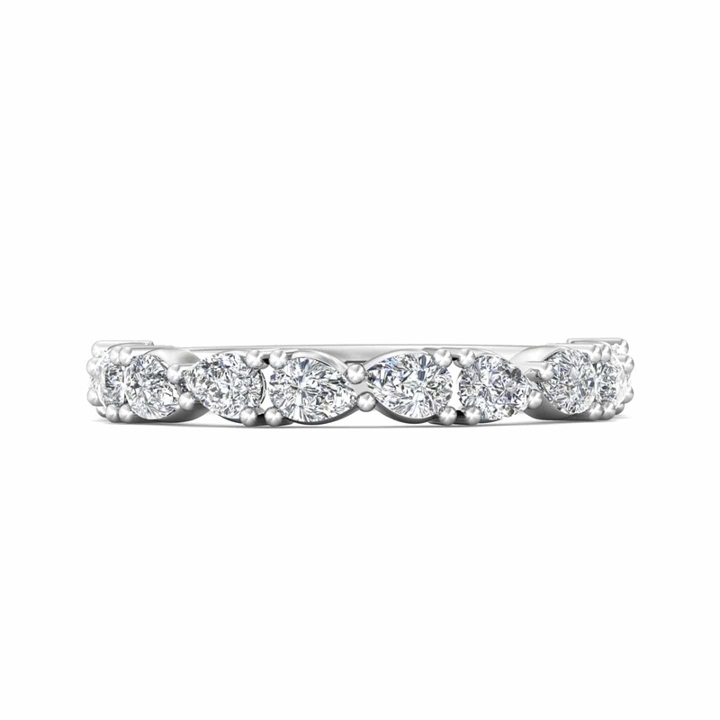 Platinum Prong Set Pear Shaped Diamond Band