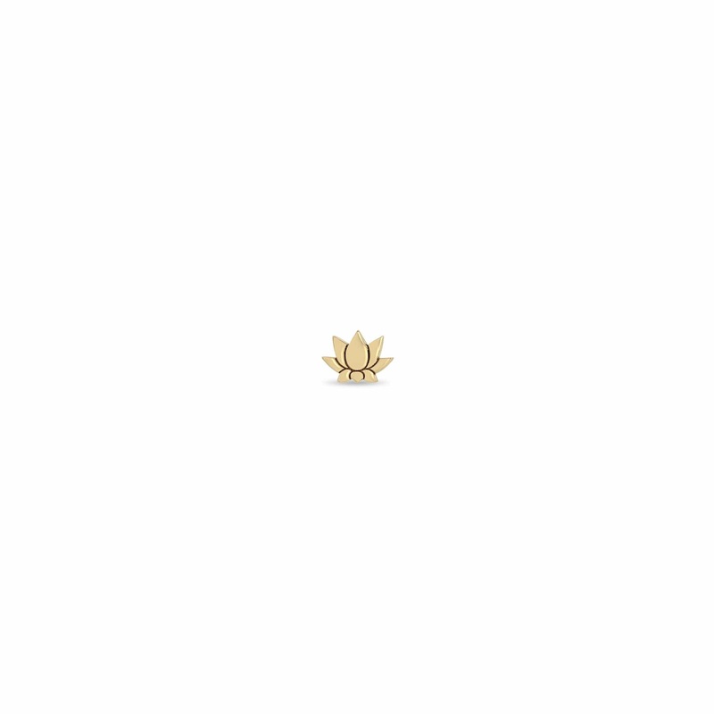 Zoe Chicco 14K Yellow Gold Small Lotus Flower Stud Earring
