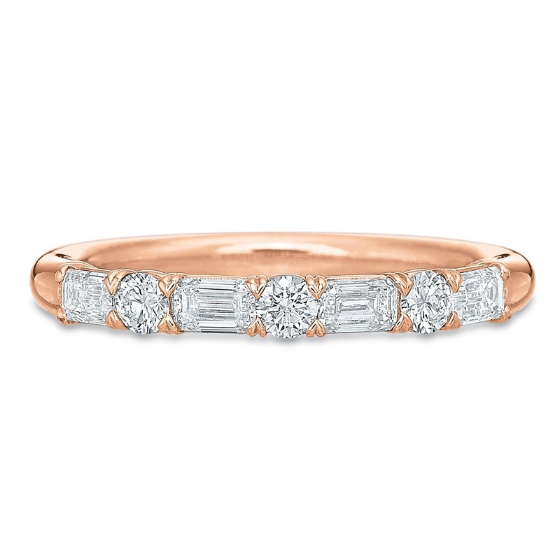 18K Rose Gold Diamond Shared Prong Band