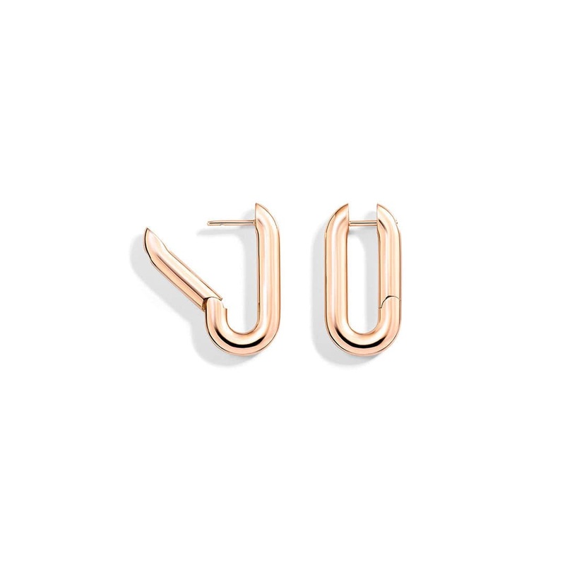 Vhernier 18K Rose Gold Mon Jeu Link Earrings