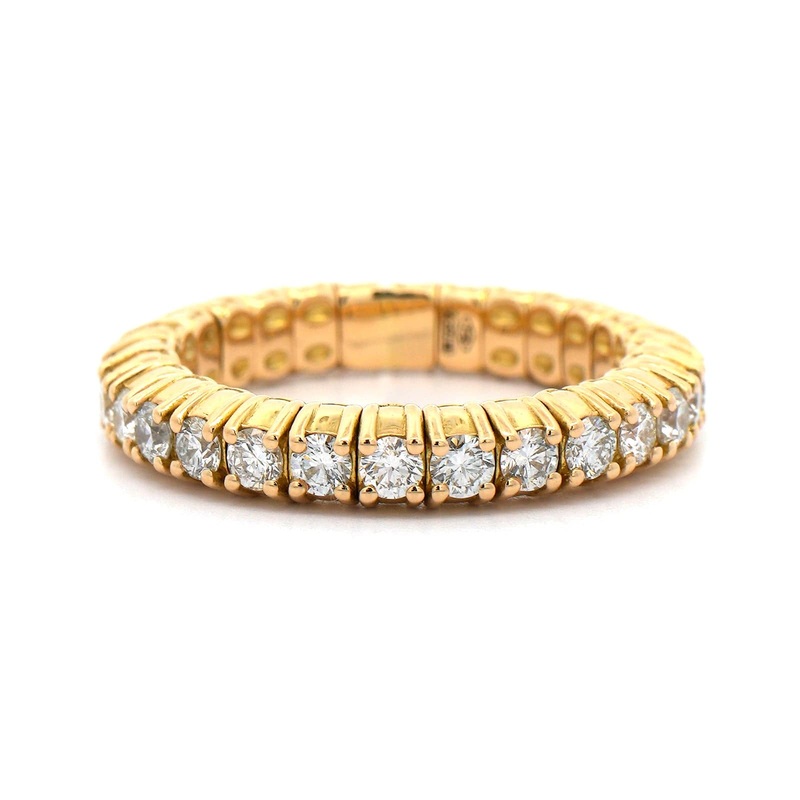 Zydo 18K Yellow Gold Prong Set Diamond Stretch Ring